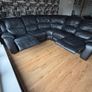 Black leather corner sofa Image 3