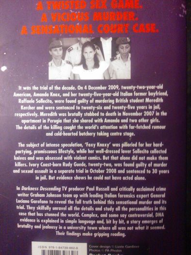 Darkness Descending: The Murder Of Meredith Kercher, True Crime P/b Amanda Knox