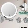 FUNTOUCH Rechargeable Cosmetic Mirror with Light, 1X 20X Magnification Wall Mounted, Dimmable Shaving Mirror, Touchscreen, 360 Rotatable, Makeup Mirror for Bathroom Image 2