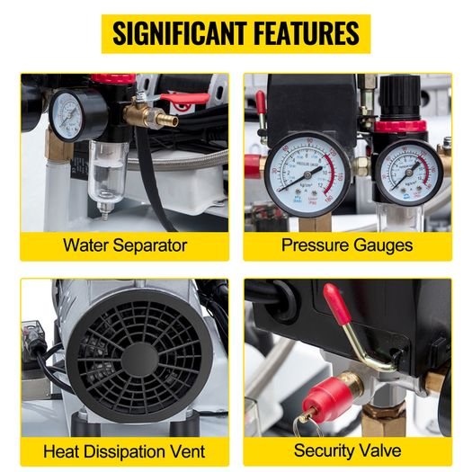 Silent Air Compressor 9/25/30L Portable Oil-free Air Compressor Pump Safe Solenoid Valve Workshop Repair Tire Inflation