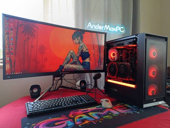 Full Set - Gaming PC, monitor, keyboard, mouse, pad
