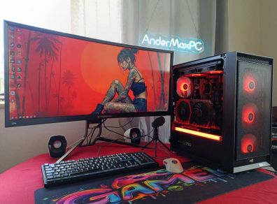 Full Set - Gaming PC, monitor, keyboard, mouse, pad