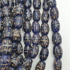 Vintage Handmade Decorated African Style Glass Beads Strands 20 inches