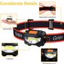 LED Head Torch, [2 Pack] COB Headlamp Super Bright Headlight, Adjustable with 3 Modes, Lightweight for Running, Camping, Fishing (FREE POSTAGE) Image 6