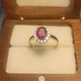 9ct Gold Oval Ruby and Moissanite Petite Dress Ring Image 9