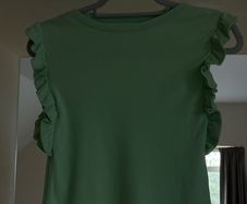 Sage Green Ribbed Sleeveless Top with Ruffle Details