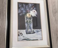 Framed Manet Print - Lilacs and Roses - 30in x 23in