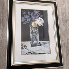 Framed Manet Print - Lilacs and Roses - 30in x 23in