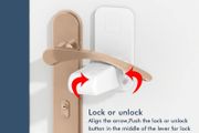 Door Lever Lock, 2 Pcs Door Handle Locks for Child, Baby Safety Locks for Dedroom Door No Drilling with Prevent Toddlers from Opening Doors (White)