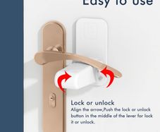 Door Lever Lock, 2 Pcs Door Handle Locks for Child, Baby Safety Locks for Dedroom Door No Drilling with Prevent Toddlers from Opening Doors (White)