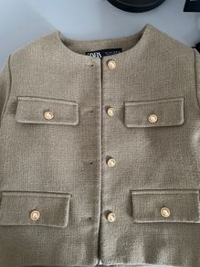ZARA cropped green jacket