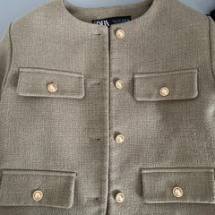 ZARA cropped green jacket