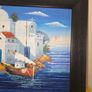 Oil on Canvas by Vinno Mediterranean Scene - Framed Image 4