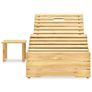 Sun Lounger with Table Green Impregnated Pinewood Image 4
