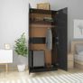 Wardrobe High Gloss Black 90x52x200 cm Chipboard Image 3
