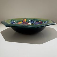 Rare Walter Moorcroft. Orchid Octagonal Footed Bowl. c.1950