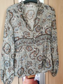 Stella forest silk Blouse UK 8