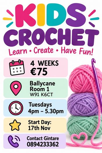 Crochet classes for kids in Naas