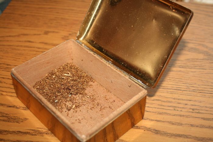 Vintage State Express Cigaretter, Tobacco, Snuff Box, 1950's. Brass, Wood. 12 x 9cm H-4,5cm