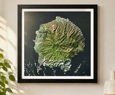 Framed topographic style artwork 71 times 71