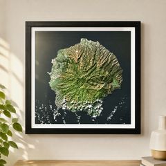 Framed topographic style artwork 71 times 71