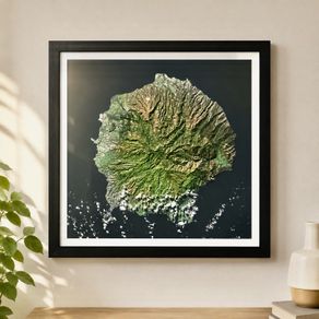 Framed topographic style artwork 71 times 71