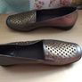 Ladies K by Clarks pewter Gunmetal low wedge loafers size 6 Image 3