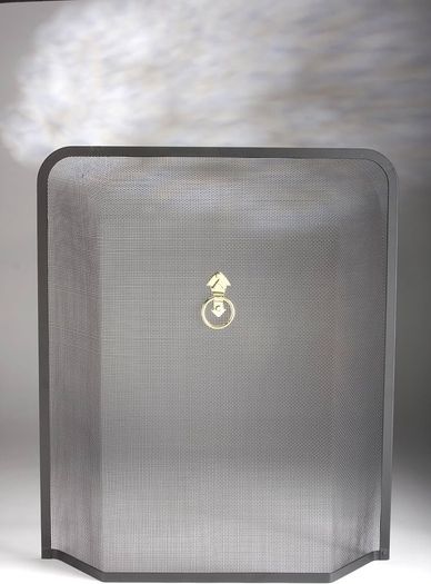 NEW SALE Black Brass handle fire guard 61x54cm