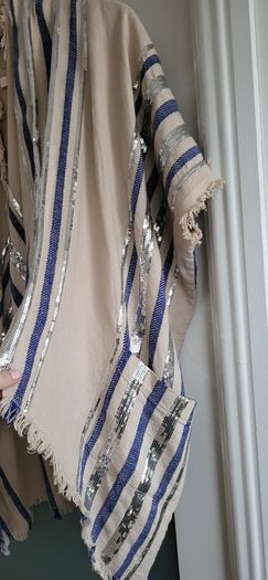 SASS & BIDE 100% Line Seqinned Striped Drape with Pockets - Rrp 220 AUD