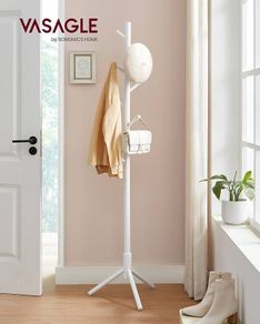 NEW SALE | Standing Coat Rack, Solid Wood Coat Rack, Tree-Shaped Coat Rack with 8 Hooks, 3 Height Options