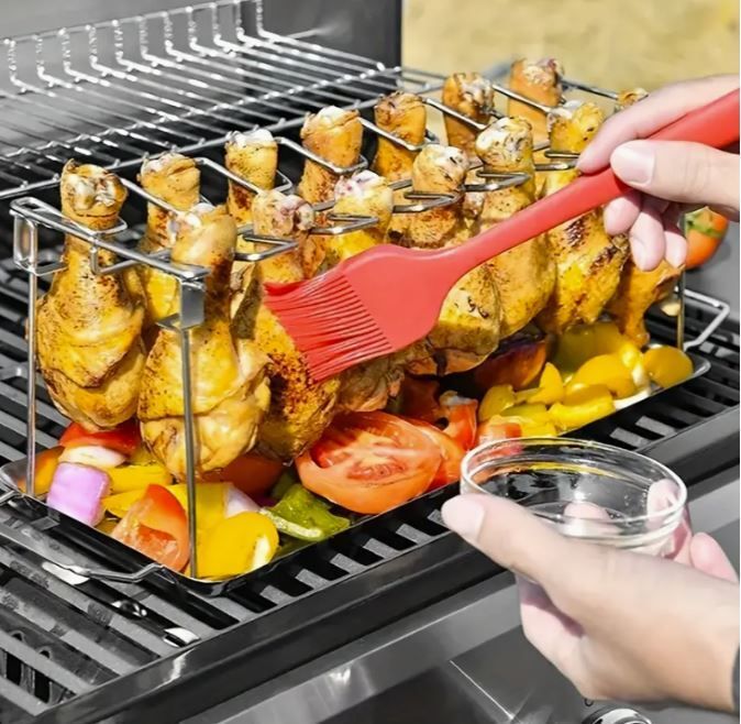 Stainless Steel Chicken Leg & Wing Rack for BBQ, Smoker, Oven, new, unopened.