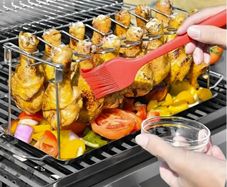 Stainless Steel Chicken Leg & Wing Rack for BBQ, Smoker, Oven, new, unopened.