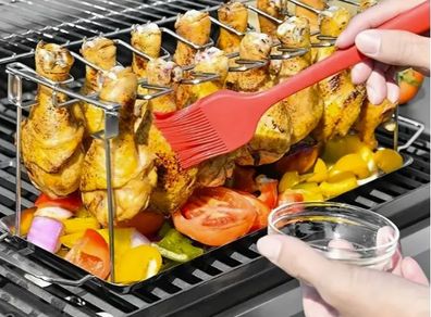 Stainless Steel Chicken Leg & Wing Rack for BBQ, Smoker, Oven, new, unopened.