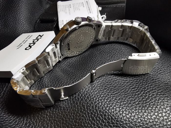 Men's Watch Chronograph ZIPPO 45001 Sports Military Black Analog Dial