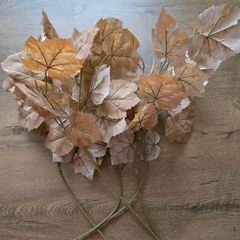 Artificial autumn leaves stems set of 5