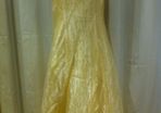 Pale lemon bridesmaids dress or debs gown with shawl.