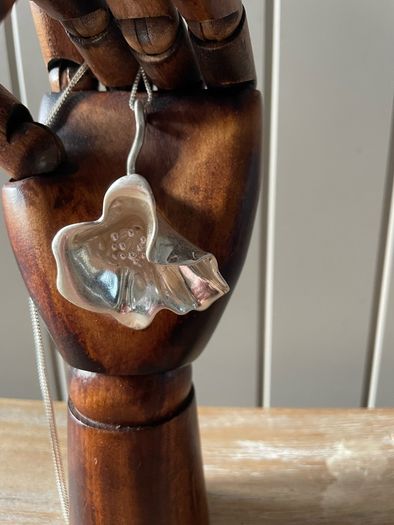 COS flower pendant silver plated recycled brass new