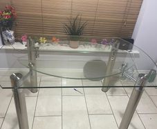 Glass top dining table