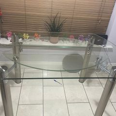 Glass top dining table