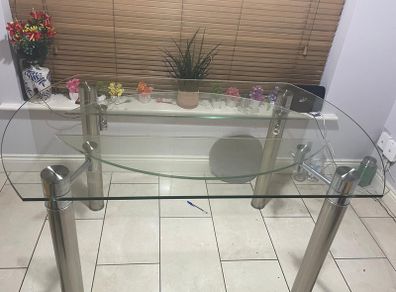 Glass top dining table