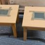 Pair of Small Side Tables with Center Glass Inserts Image 3