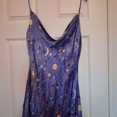 Purple sun moon stars slip dress