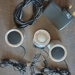 Vintage "Music Studio" Stripy Audio Digital Desktop Speakers (Complete Kit)