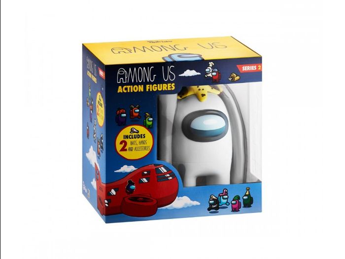 Among Us Series 2 Action Figure Crewmate Includes 2 Hats Hands And Acc - Grey