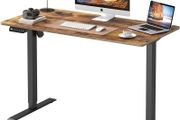 SALE Electric Standing Desk Height Adjustable 120x60cm Sit to Stand Desk Stand up Desk Computer Work Desk for Home Office Black Frame/Rustic Brown Table Top