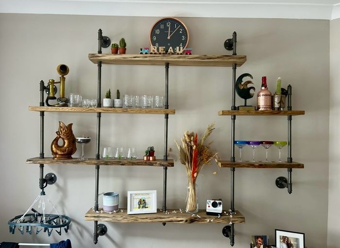 Custom built Irish oak shelving shelf unit - Barrel & Gunn craftsman