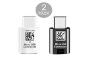 2 x Genuine Samsung Micro USB (Female) to USB-C (Male) QC 3.0/2.0 Charger &amp; Sync Convertor Adapter (Black &amp; White) (Brand New/Warranty)