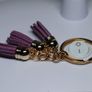 Boho Style. Triple Leather Tassels Keychain Image 6