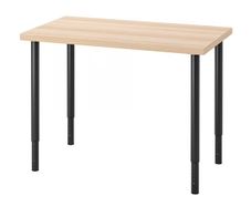 IKEA Desk, white stained oak effect/black