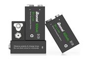 4 Pack BONAI Rechargeable 9V Batteries 600mAh High Capacity